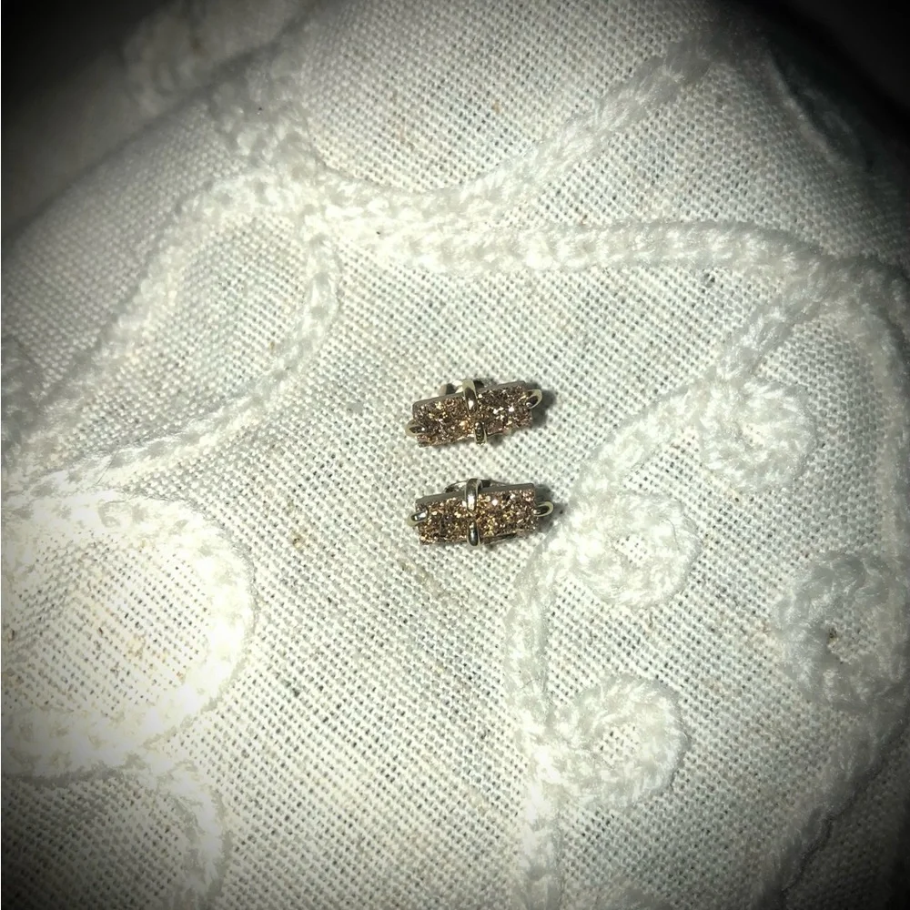 Gold Druzy posts - 14k over sterling - Picture 7 of 8